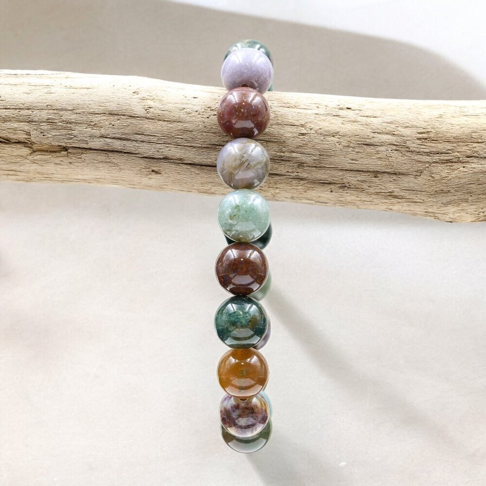 Mixed Agate Gemstone Bracelet Handmade - Picture 4 of 5